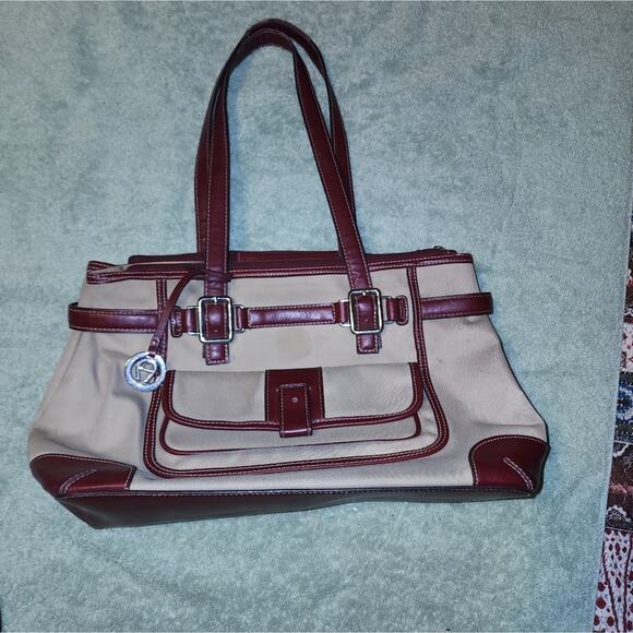 ETIENNE AIGNER EUC LARGE SATCHEL CANVAS/LEATHER BAG - Picture 1 of 15